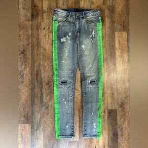 Aime Leon Dore Gray Skinny Jeans with Distressed Detailing